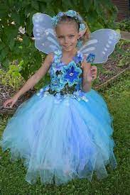 Garden Flower Fairy Tutu Dressblue Fairy Tutu Dress 3d Etsy Fairy Costume Tutu Dress Costume Dress