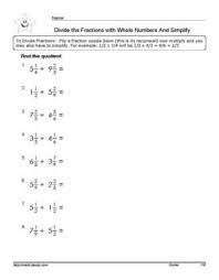 Division Fractions Worksheets Fractions Dividing Fractions Worksheets