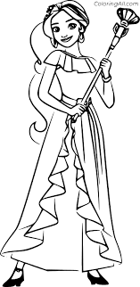 Princess elena and storytime guitar disney princess free. Princess Elena Holds The Wand Coloring Page Coloringall
