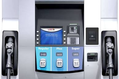 High-traffic 8-pump fuel facility, AI generated