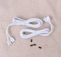 Howooi 2M Length Double-Ended RGB Lightening Extended Cord LED Connector  for SMD 5050 3528 RGB LED Light Strip with 4Pcs 4Pin Needles (White)