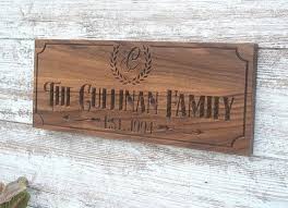 Custom Engraved Family Name Wood Sign Personalized Wooden Etsy Personalised Wooden Plaques Wood Signs Wood Engraved Gifts