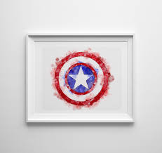Avengers Infinity War Captain America Shield Inspired Etsy Watercolor Print Captain America Captain America Tattoo