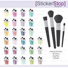 Makeup Brushes Icon Digital Clipart In Rainbow Colors Etsy Digital Clip Art Clip Art Makeup Brushes