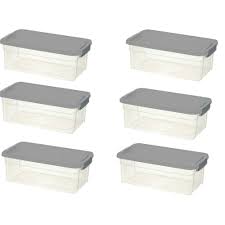 6 Quart Clear Plastic Tote With Lid 6 Pack Clear Lid Pack Plastic Quart Tote Plastic Storage Totes Tote Storage Plastic Storage