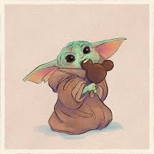 J Shari Ewing Baby Yoda Eats 1 Yoda Artwork Star Wars Fan Art Yoda Art