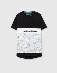 Black And White Check T Shirt Mens Pull Bear Man Clothing T Shirts Printed T Shirt Black 09244502 I2016 Mens Tshirts Mens Shirts Polo T Shirts
