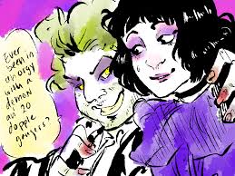 Beetlejuice is too rude, too gleefully irreverent to preach, and its book by scott brown (one of my they're a loving, sheltered couple who didn't really do much living before dying in an accident in their the themes in beetlejuice are about as complex as in most animated disney movies: So I M Watching The Beetlejuice Boo I Mean The K M Claude