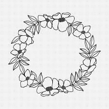 Floral Wreath Svg Files Flower Border Svg Circle Monogram Frame Svg Spring Svg Summer Svg In 2020 Floral Wreaths Illustration Wreath Illustration Flower Border