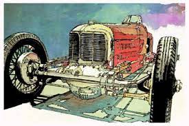 1920 S Miller Indianapolis 500 Racer Automotive Artwork Automotive Art Racing Art