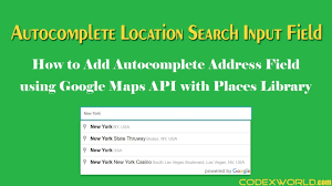 Add Autocomplete Address Field Using Google Maps Javascript Api With Places Library Youtube