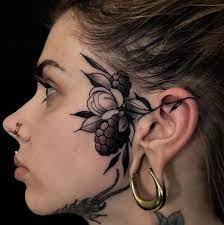 Blackberry Branch By Ubler Friedrich Face Tattoos For Women Facial Tattoos Face Tattoos