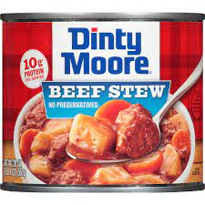 It's a can of potatoes and beef broth, three carrots and 2 chunks of alpo. Dinty Moore Hearty Meals Beef Stew 20 Oz Canned Meat Meijer Grocery Pharmacy Home More