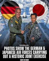 In July 2024, Germany and Japan carried out their first-ever joint air  force exercise, called Nippon Skies, with Eurofighter Typhoons flying  alongside F-15J Eagles in Japanese airspace, supported by a German A400M
