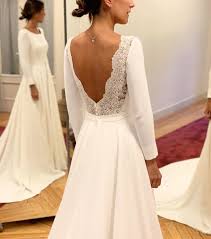 Check out these 45 dresses for an unexpected wow factor. Charming A Line Satin Long Wedding Dress Sexy Open Back Lace Long Sleeves Sweep Train Bridal Gown 246 Prettyprom01 Online Store Powered By Storenvy