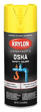 Krylon Osha Spray Paint In Gloss Safety Yellow For Iron Metal Paper Wood 12 Oz 54tj90 K01813777 Grainger