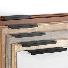 Crl clear acrylic finger pulls with screws. Black Mount Finger Edge Pulls Concealed Handles For Kitchen Door Drawer Cabinet Ebay