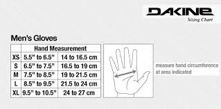 Dakine Sizing Guide Gloves Skatepro
