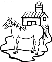 Horse barn horse stable coloring pages. Horses Color Page Horse At A Farm