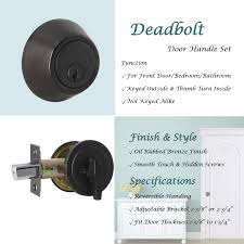 Check spelling or type a new query. Deadbolt Door Lock Thumb Turn Button Inside And Key Outside Door Deadbolt Key Lock Single Cylinder Deadbolt In Oil Rubbed Bronze Door Levers Tools Home Improvement Urbytus Com