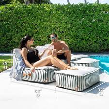 Amazon.com: Big Joe Lux Sealander Pool Float and Patio Chair, Black and  White Cape Stripe, Premier Mesh, Durable UV Protected Polyester Blend, No  Inflation Needed
