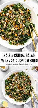 Kale Quinoa Salad Lemon Dijon Dressing Recipe Kale Quinoa Salad Salad With Sweet Potato Kale Sweet Potato Salad