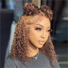 Amazon.com : HIRIREMY Ombre Highlight Deep Wave Curly Bob Wigs Human Hair  Pre Plucked Wear And Go Glueless 13x4 Hd Honey Blonde Highlight Lace Front  Wig Human Hair For Black Women Wet