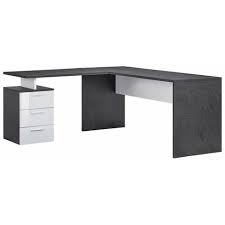 Emilia L Shape Executive Desk Wade Logan Colour Table Base Colour Table Top White Dark Grey Home Office Design Office Furniture Design Office Interior Design