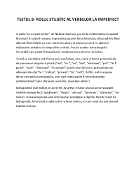 Va roggg pana maine la 07:00. Testul 8 Rolul Verbelor La Imperfectul Liric