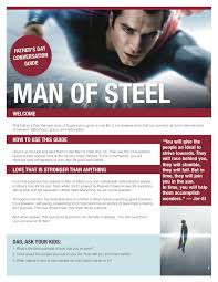 You Will Give The People An Ideal To Strive Towards Man Of Steel Fathers Day Conversation For Dads And Kids Page 1 Courtesy Manofsteelresources Com Man Of Steel Kids Pages Epic Story