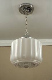 Vintage 1930 50 S Antique American Art Deco Retro Glass Globe Chrome Pendant Ceiling Light Fixture Antique Lighting Art Deco Lighting Kitchen Lighting Design