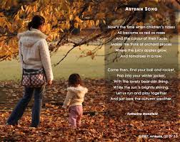 Fall Poem Printable Autumn Song By Katherine Mansfield Autumn Poems Fall Songs Autumn