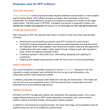 We did not find results for: The Business Case For Rfp Software Template And Example