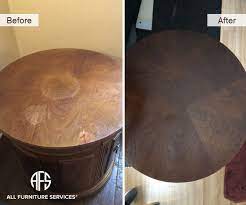 Veneer Table Top Liquid Damage Water Mark Ring Dicoloration Repair Sand Stain Finish Fix Furniture Furniture Repair Furniture Restoration