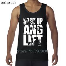 Us 13 02 12 Off Shut Up And Lifts Squat Bench Press Deadlift Vests Funny Casual Character Cute Fitted Men Tank Top 2018 Natural Singlets In Tank
