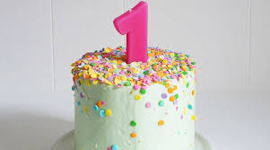 Torta Per Bimba 1 Anno Decorazione Torta Con Cerchi Di Zucchero Candel Decorazione Della Torta Di Compleanno Semplice Torta Di Compleanno Torte Di Compleanno