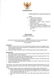 Surat Edaran Gubernur Bali Dalam Menyambut Tahun Baru 2021 Desa Akah