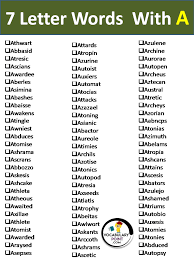 02.04.2012 · a vocabulary list featuring 100 sat words beginning with a. 7 Letter Words With A Vocabularypoint Com