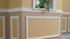A staple in the shabby chic and country living decorative styles, you can make stencils take center stage as a chair rail alternative. Chair Rail Alternatives Hunker Wainscoting Styles Faux Wainscoting Wainscoting Panels