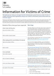 Contacting the police to make a statement when police are investigating a crime, they will record statements made by witnesses. Victims Of Crime Leaflet 2018
