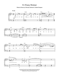 Whitney Houston I M Every Woman Sheet Music Notes Chords Score Download Printable Pdf Sheet Music Notes Sheet Music Pop Sheet Music