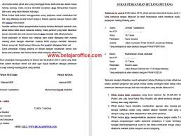 Contoh Surat Perjanjian Hutang Piutang Belajar Office