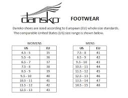 Dansko Size Chart Heritage Goods Supply