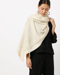 The finished product is a light, airy garment that can be worn on an evening out or a windy day. Buy Beige Shawls Wraps For Women By Ajio Online Ajio Com