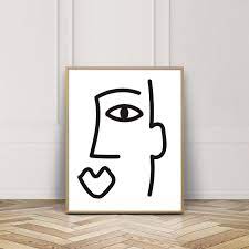 Download 384 picasso drawing stock illustrations, vectors & clipart for free or amazingly low rates! Abstract Face Picasso Line Drawing Print Abstract Art Print Etsy