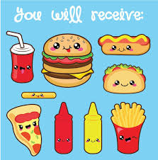 Kawaii Clipart Kawaii Fast Food Clipart Kawaii Food Clipart Etsy Cute Food Drawings Kawaii Clipart Kawaii Food