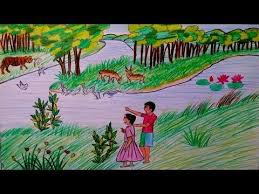How To Draw A Scenery Of The Sundarbans Step By Step Youtube Drawings Painting Art