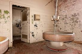 bathroom with big round sinks aka