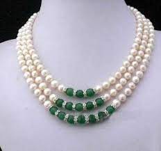 3 Ring Charming Jewelry Freshwater Pearl And Jade Necklace 17 19 Round Bead Necklace Jade Bead Necklace Beaded Necklace