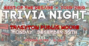 How well do you remember the 2010s? Best Of The Decade Trivia Night 2010 2019 Tracyton Public House